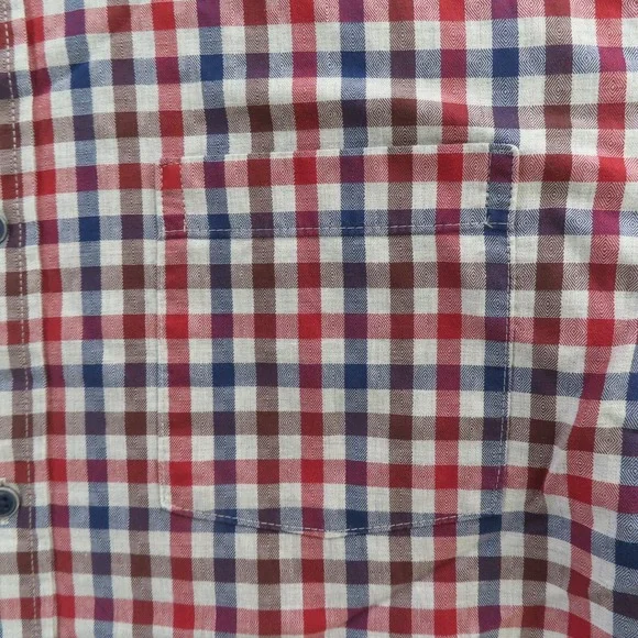 Johnston Murphy Shirt Mens Large Blue Check Long Sleeve Button Up Flip Cuff - Picture 2 of 10